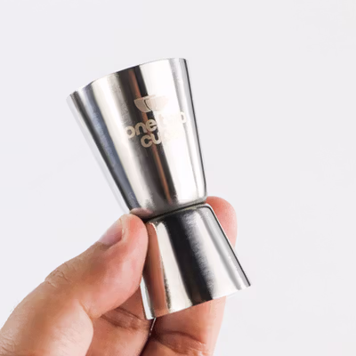 One Two Cups Gelas Ukur Bartender Jigger Double Shot 15ml and 30ml - LE2 - Silver — gambar 3