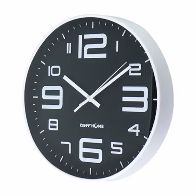 TaffHOME Jam Dinding Bulat Quartz Creative Design Modern 29cm - H6588 - Black — gambar 3