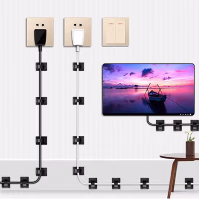ALBOYI Klip Kabel Tempel Universal Adjustable Cable Clip Holder 50 PCS - DS506 - Black — gambar 3