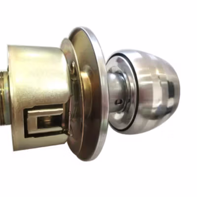 AXAU Kunci Handle Bulat Putar Pintu Kamar Mandi Bathroom Knob Lock - 5831 - Silver — gambar 3