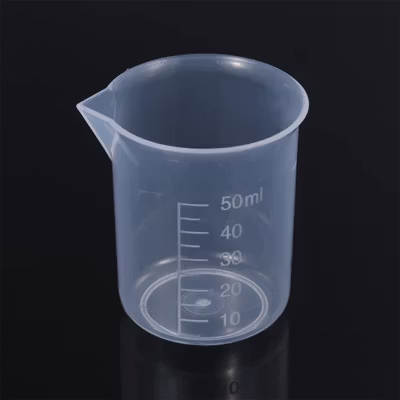 VYROX LITE Gelas Ukur Plastik Dapur Laboratorium Measuring Cup 50ml - BR04 - Transparent — gambar 3