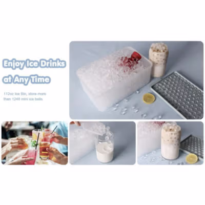 DUMO Cetakan Es Batu Jelly Bulat 104 Grid Ice Cube Tray BPA Free - DM418 - White — gambar 3