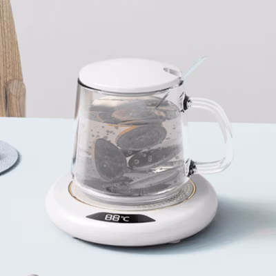 FEERED Tatakan Gelas Pemanas Coffee Cup Warmer Heating Pad - M308 - White — gambar 3