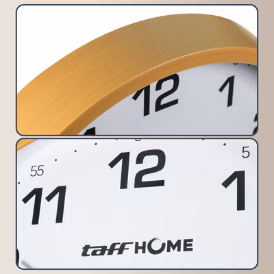 TaffHOME Jam Dinding Quartz Nordic Minimalist Style 30cm - DG12 - Wooden — gambar 3
