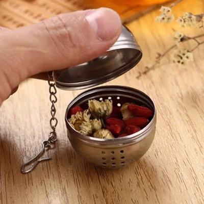 WINFRED Saringan Teh Bumbu Rempah Stainless Steel Reusable Filter - WF4 - Silver — gambar 3