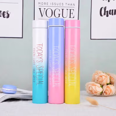 Feeyue Botol Minum Mini Termos Air Panas Dingin Stainless Steel 200ml - FY200 - White/Blue — gambar 3
