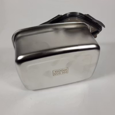 TaffHOME Kotak Makan Anti Tumpah Reguler Lunch Box Stainless Steel 304 1500ml - Slyz52 - Black — gambar 3