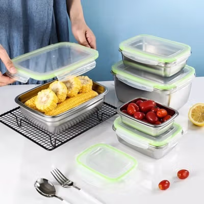 TaffHOME Kotak Makan Anti Tumpah Reguler Lunch Box Stainless Steel 304 550ml - Slyz52 - Black — gambar 3