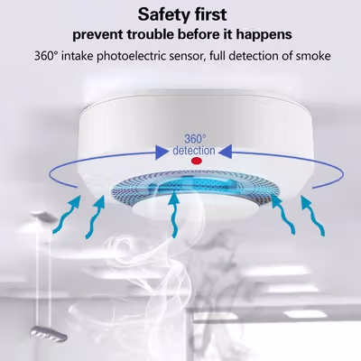 XIMIJI Smoke Detector Alat Pendeteksi Asap Kebakaran Tuya App 85dB Wi-Fi - PG-S11 - White — gambar 3