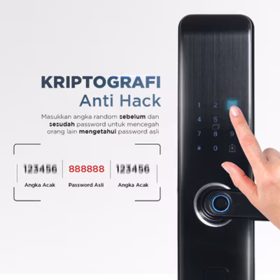 YONGLISHUN Smart Door Lock Fingerprint Password Card Bluetooth TUYA - MJ3 - Black — gambar 3