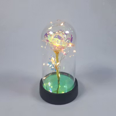 BOFEI Lampu Meja Hias LED Mawar Beauty and The Beast Warm White - BF01 - Golden — gambar 3