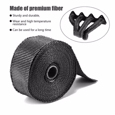 AKAPOV Lakban Peredam Panas Knalpot 1.5mm Exhaust Wrap 15M 50mm - KP15 - Black — gambar 3