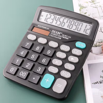 DEXIN Kalkulator Elektronik Solar Calculator 12 Digit - KK-837-12S - Black — gambar 3