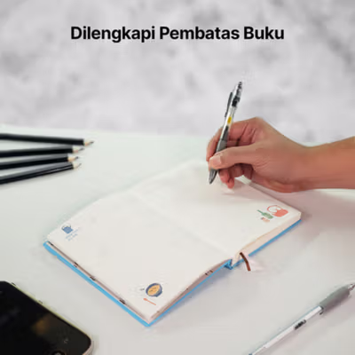 DingDongTu Buku Diary 365 Hari Daily Journal Hard Cover 128 Lembar - DDT-4083 - Sky Blue — gambar 3