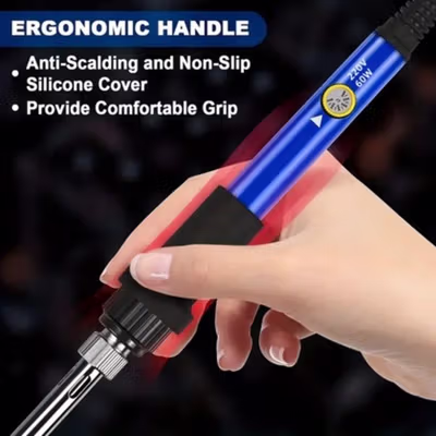 Taffware Solder Adjustable Temperature Fast Heating 60W 5 Tips 8g Tin - CS-31 C - Blue — gambar 3