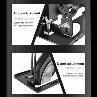 Taffware Stand Gerinda Tangan Adjustable 45 Bevel Saw 100-125mm - DH22 - Black — gambar 3