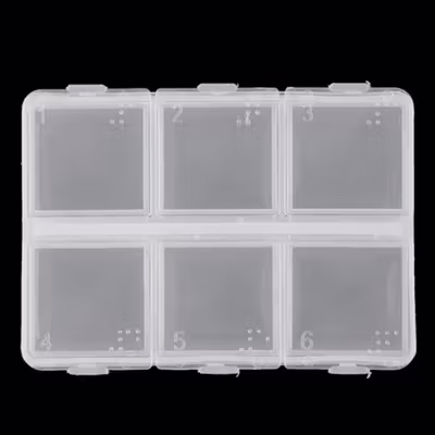 Kotak Perhiasan Aksesoris Plastic Storage Jewelry Box 6 Grid 1 PCS - HK6 - Transparent — gambar 3