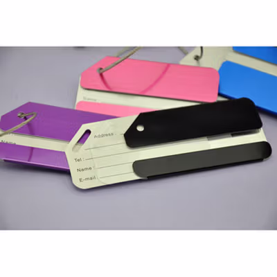 HEBA Tag Koper Gantungan Penanda Tas Aluminium - 608 - Silver — gambar 3