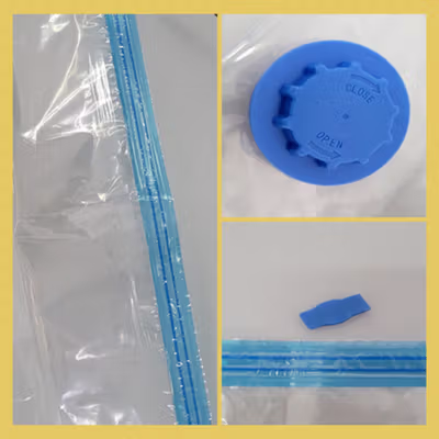 TaffPACK Kantong Plastik Vakum Pakaian Multifungsi Vacuum Bag 1 PCS 50x60cm - YK-1000 - Transparent — gambar 3