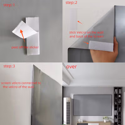TaffSTUDIO Kain Layar Proyektor Anti-Light Ambient Screen Curtain 16:9 60 Inch - L21 - Silver — gambar 3