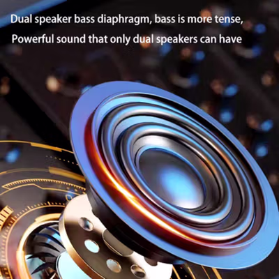BAFOVY Speaker Bluetooth Portable Karaoke AUX with 2 Microphone 10W - WJ-A826/YS-203 - Black — gambar 3