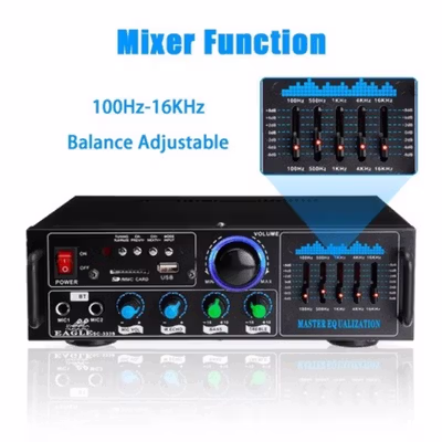 EAGLE Audio Amplifier Bluetooth HiFi SD Card USB Dual Mic 160W - AV-016BT - Black — gambar 3