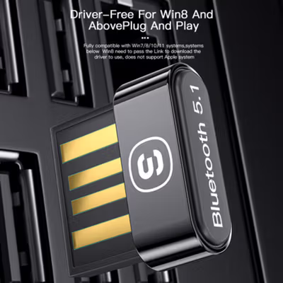 ESSAGER Bluetooth Receiver Adapter 5.1 USB Dongle Low Latency - EBTMQ-XK01 - Black — gambar 3