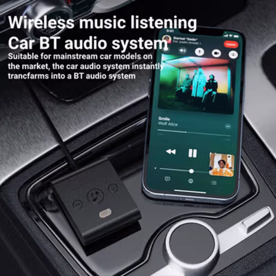 Kebidumei Car Audio Bluetooth Receiver Adapter USB AUX with Mic - B61 - Black — gambar 3