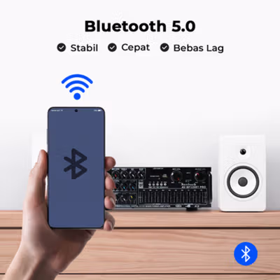 Sunbuck Audio Amplifier Bluetooth HiFi USB Adjustable USB MP3 FM 1000W - AV-MP326BT PRO - Black — gambar 3