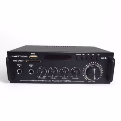TaffSTUDIO Audio Amplifier Bluetooth Dual Channel with Remote - BT-198PRO - Black — gambar 3