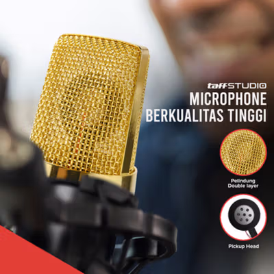TaffSTUDIO Mikrofon Kondenser XLR Condenser Microphone Studio Podcast - BM-700 - Black — gambar 3