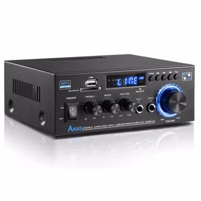 ZUIDID Audio Amplifier Bluetooth Stereo USB 2.0 Channel with Remote - AK45 - Black — gambar 3
