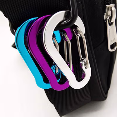 ACOMS Gantungan Carabiner Aluminium Alloy Snap Clip Lock 6 PCS - CC1 - Silver — gambar 3