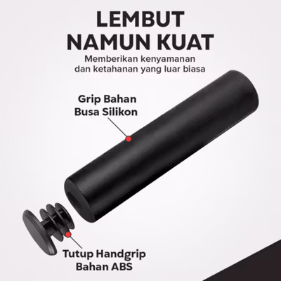 EACHGO Handgrip Sepeda Sporty Bike Handlebar Grip Silicone 1 Pair - STD - Black — gambar 3
