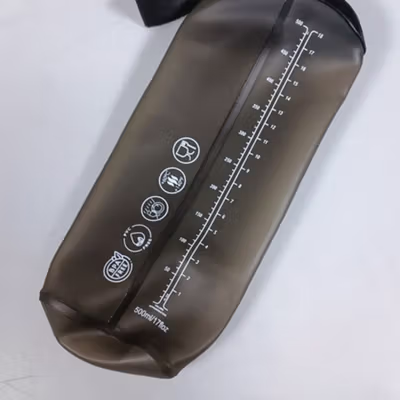 TaffSPORT Botol Minum Lipat Soft Flask Foldable Bottle Water TPU 500ml - TFG-50 - Dark Gray — gambar 3