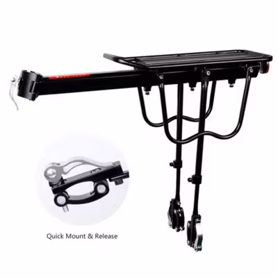 TaffSPORT Rak Boncengan Belakang Sepeda Rear Rack Quick Mount - K10 - Black — gambar 3