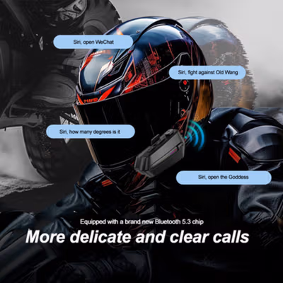 Kebidumei Headset Helm Bluetooth Call Music Voice Assist IPX6 800mAh - C5S - Black — gambar 3