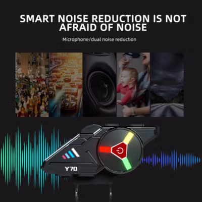 Kebidumei Headset Helm Bluetooth Music RGB IPX6 2000mAh - Y70 - Black — gambar 3