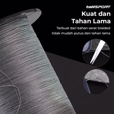 TaffSPORT Senar Benang Tali Pancing Extreme Braid 0.4 300M - FM-PEL - Gray — gambar 3