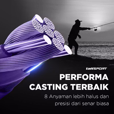 TaffSPORT Senar Pancing PE 8 Braided Strand Fishing Line 100 M 0.4 - X8 - No Color — gambar 3