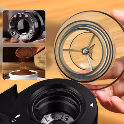 Trieste Penggiling Kopi Elektrik Coffee Bean Grinder 28 Level - CBG-8001 - Black — gambar 3