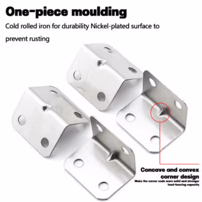 SINEKY Plat Siku L Besi Iron Corner Bracket 20 PCS - SK3412 - Silver — gambar 3