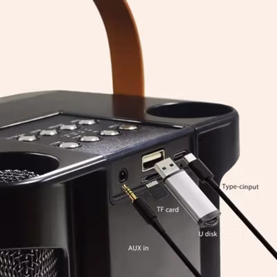 COLSUR Speaker Bluetooth Portable Karaoke with Wireless Microphone - wj-A829 - Black — gambar 3