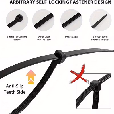 TaffGUARD Kabel Ties Nilon Cable Organizer Heatproof 3x100mm 1000 PCS - LW31 - Black — gambar 3