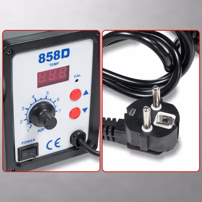 Taffware 858D Desoldering Heat Gun dengan Station 220V 750W - Black — gambar 3