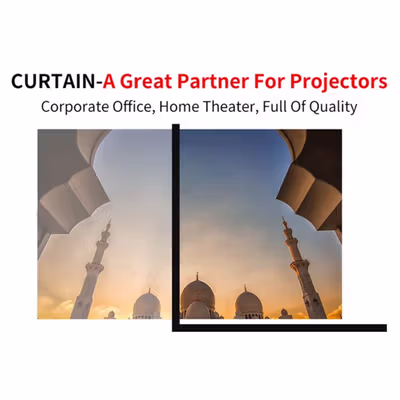 LEJIADA Kain Layar Proyektor High Contrast HD 16:9 8 Hooks 120 Inch - LJ02 - White — gambar 3
