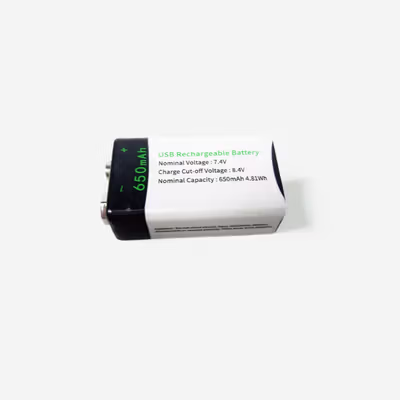 Doublepow Baterai Isi Ulang 9V Rechargeable Li-Ion 650mAh 1 PCS - DP-9V6 - Black White — gambar 3