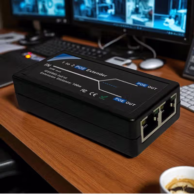 HKBTM POE Extender 2 Port Output LAN Cables 100Mbps 100M - HK453 - Black — gambar 3