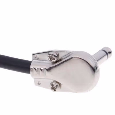WORLDSTAGE Kabel Pedal Gitar L Shape Right Angle 6.35mm 15cm - CBC-31 - Silver — gambar 3