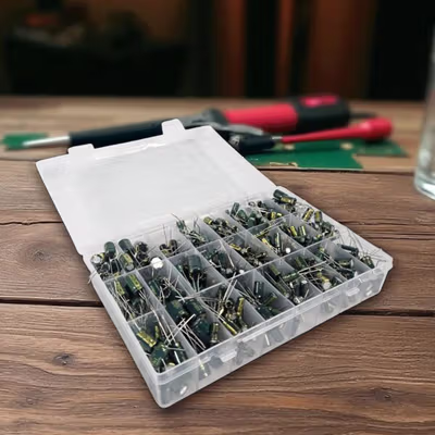 JCCON Set Kapasitor Elektrolit Electrolytic Capacitor 6.3V-50V 460 PCS - JC460 - Green/Yellow — gambar 3